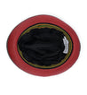 A Turino bucket hat by Bed Stu, featuring red and yellow colors, against a white background.