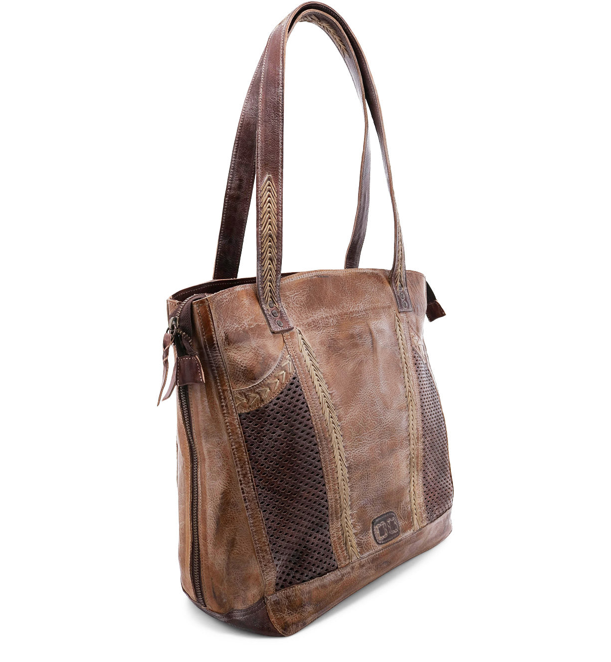 The Amelie women's brown leather tote bag by Bed Stu.