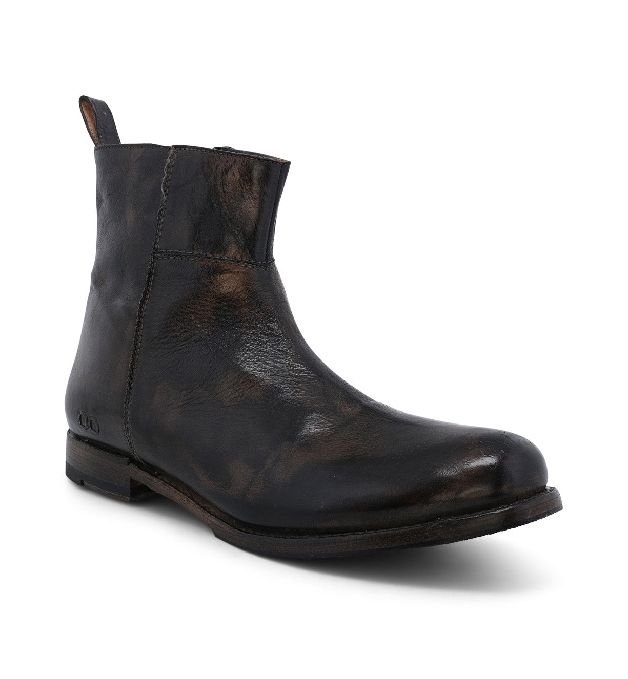 A men's black leather ankle boot, the Kaldi by Bed Stu.
