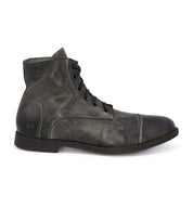 A pair of Leonardo grey leather boots with laces by Bed Stu.