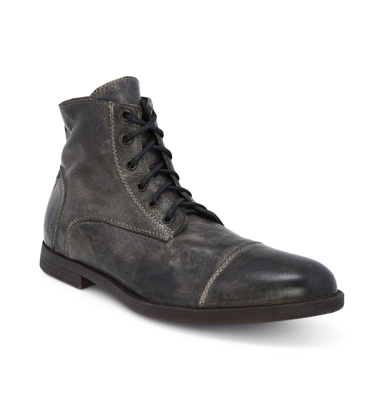 Men's grey leather lace up Bed Stu Leonardo boots.