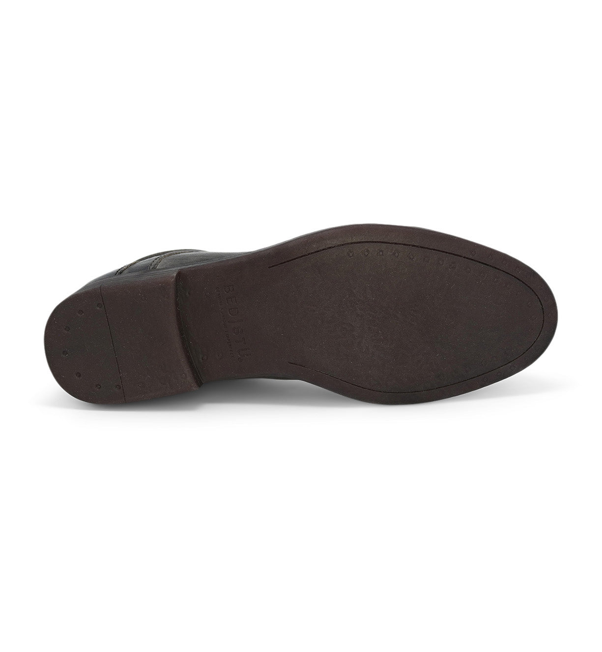 A pair of Bed Stu Leonardo men's brown leather shoes on a white background.
