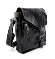 A Venice Beach black leather messenger bag, made by Bed Stu.