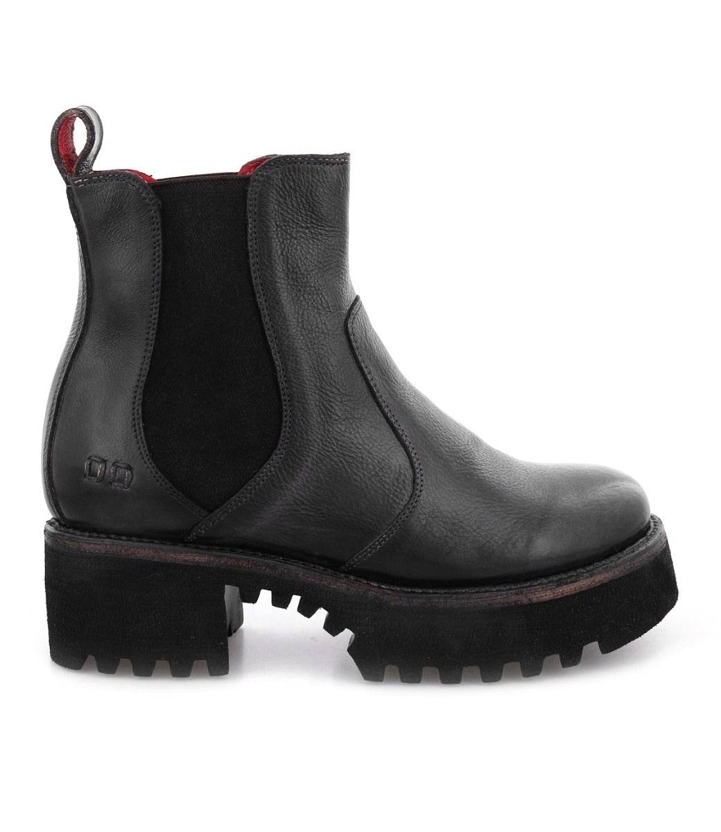 A Valda Hi by Bed Stu chelsea boot with a red sole.
