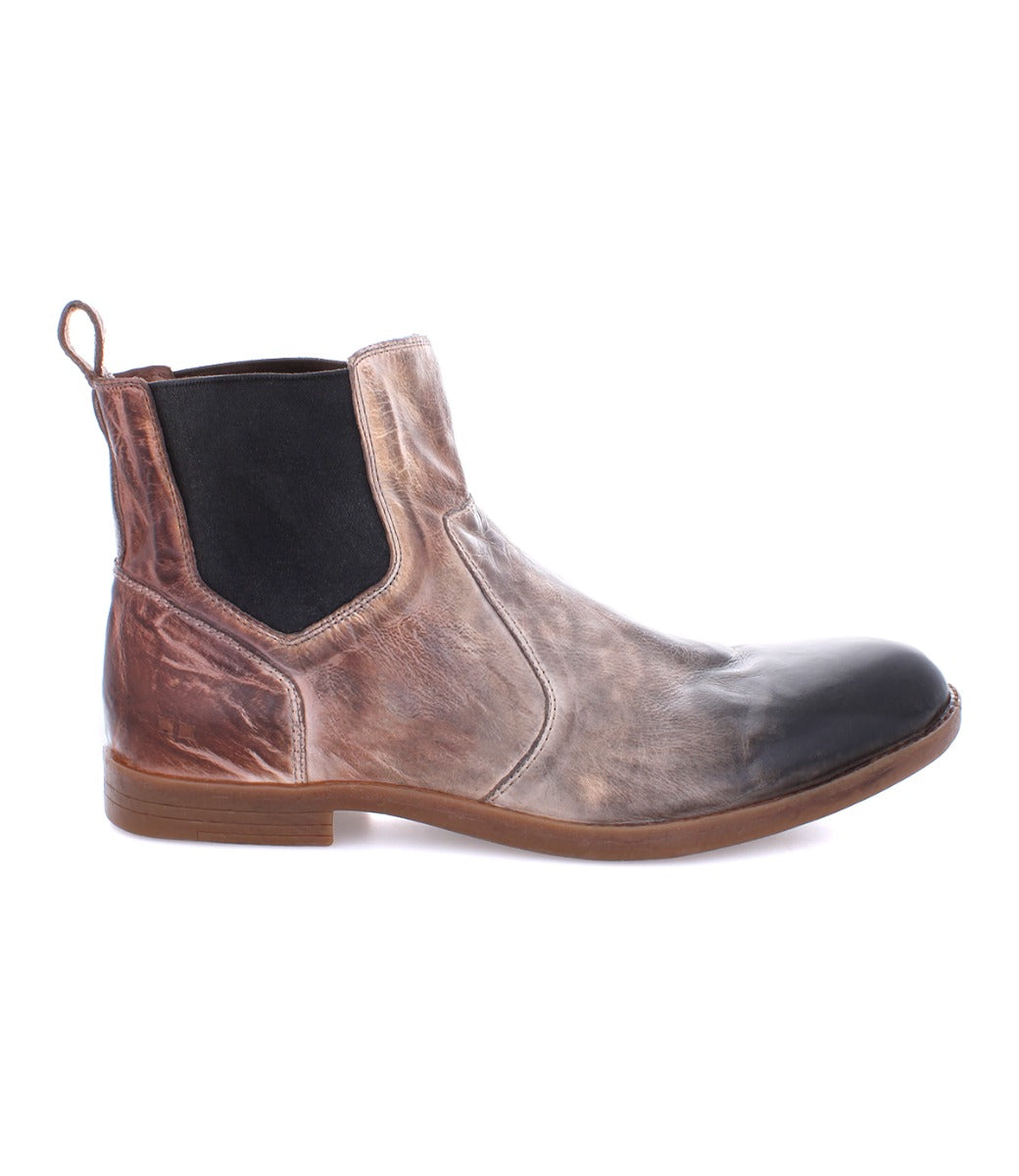 A men's brown leather Vasari chelsea boot by Bed Stu on a white background.