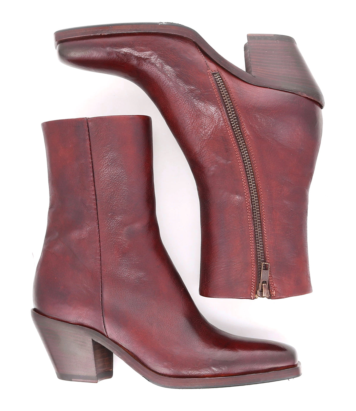 A pair of high-quality Bed Stu Vendue leather ankle boots with a sleek silhouette.
