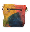 A colorful Venice Beach leather bag with a zippered compartment by Bed Stu.