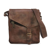 The Venice Beach men's leather messenger bag with a bohemian-inspired design by Bed Stu.
