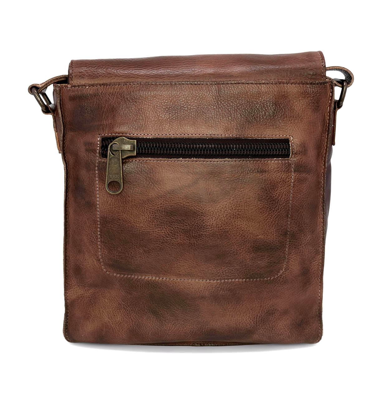 A teak Venice Beach leather bag with a zippered compartment from Bed Stu.