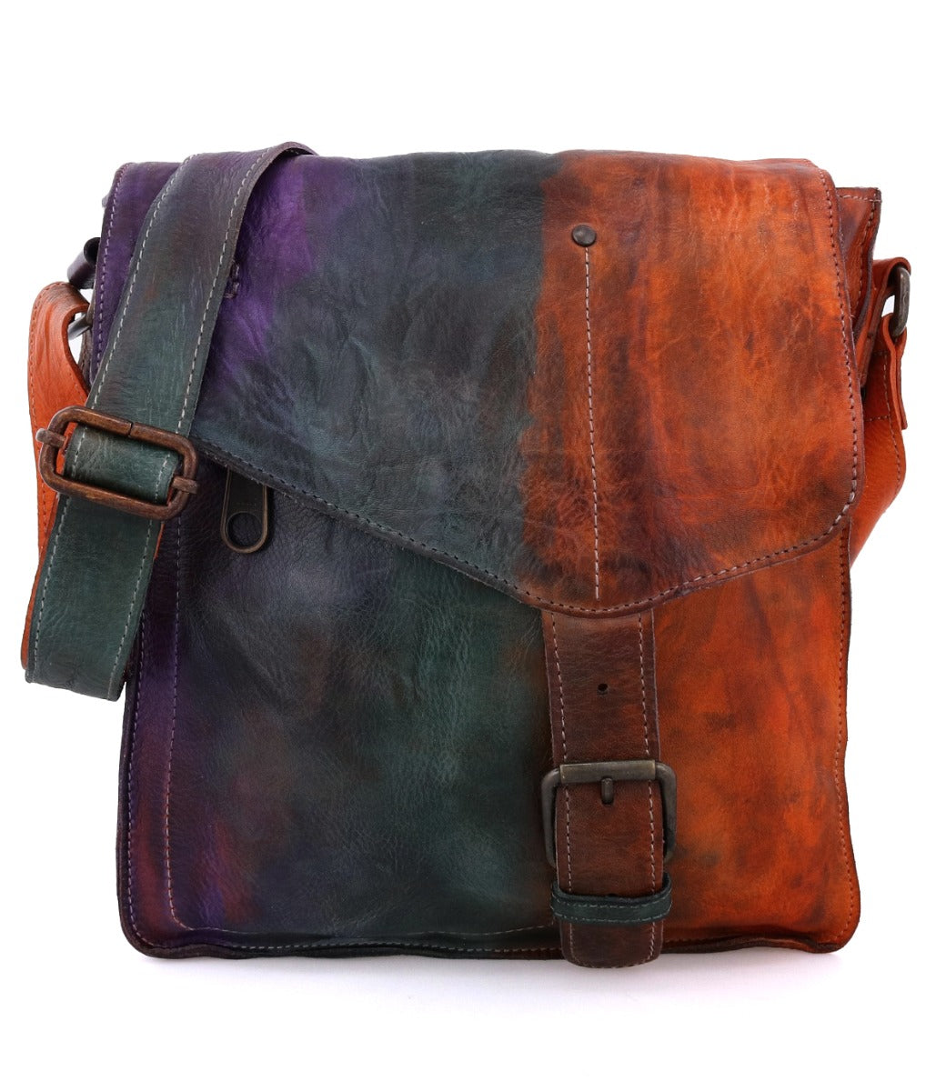 A colorful Venice Beach leather bag with a strap, from the Bed Stu.