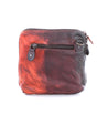An orange and black Ventura leather purse with a zipper from Bed Stu.