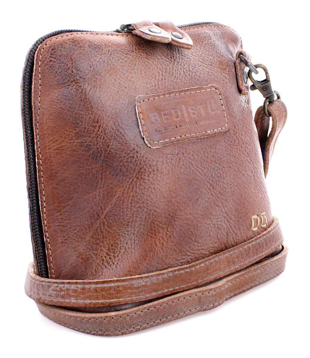 A Ventura brown leather purse with a zipper from Bed Stu.