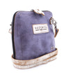 A purple Ventura cross body bag with a silver strap by Bed Stu.