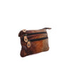 A Viana brown leather crossbody bag with two zippers from the Bed Stu brand.