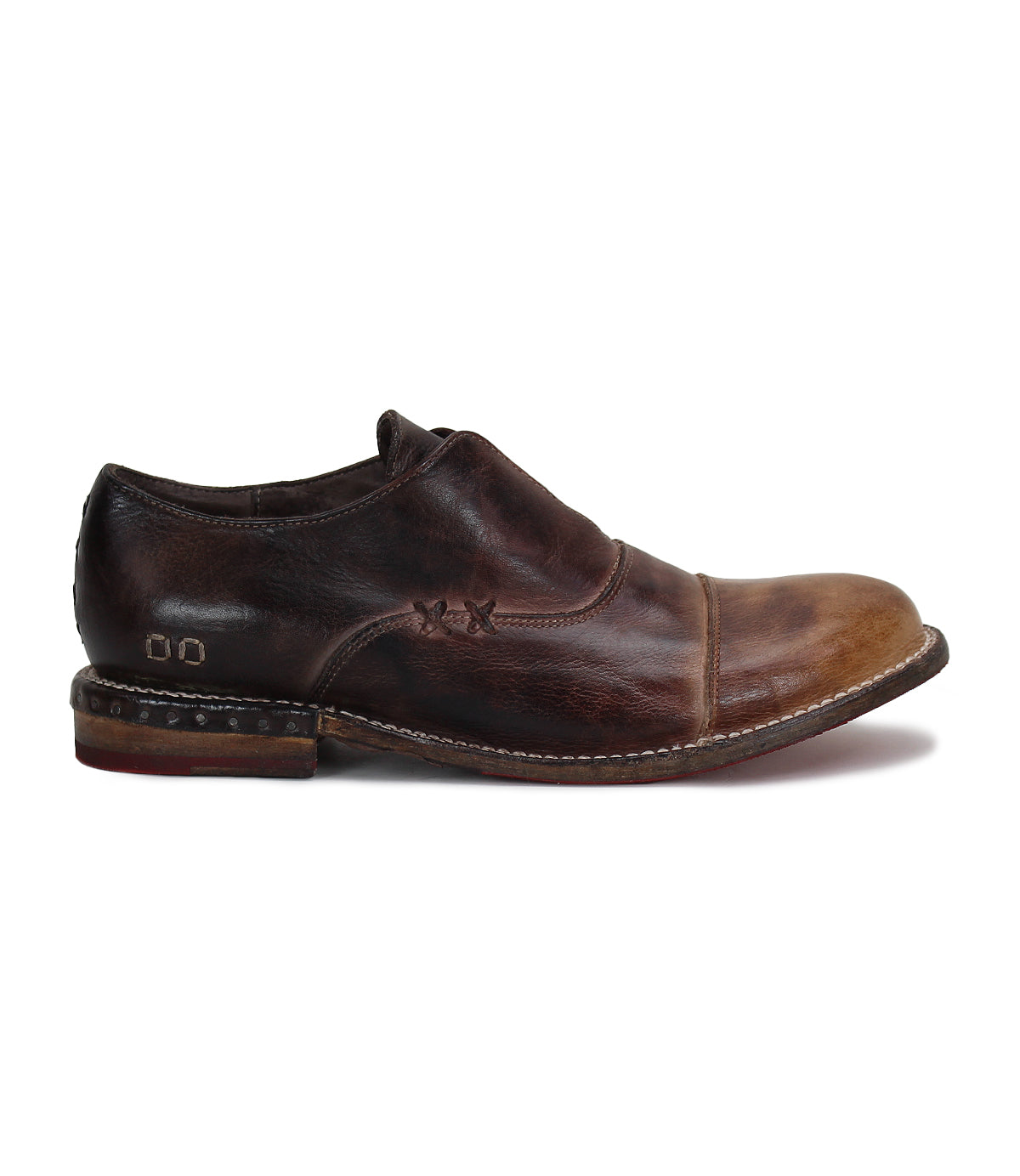 A men's Rose leather shoe with a Bed Stu brown sole.