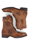 A pair of Bed Stu men's brown leather boots named Walker.