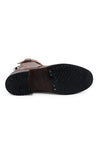 A pair of Bed Stu brown leather Walker shoes with black soles.