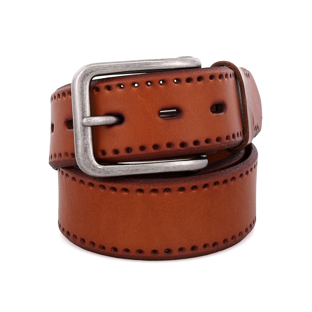 A Watford leather belt with a metal buckle by Bed Stu.