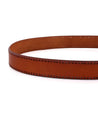 A Watford Bed Stu brown leather belt on a white background.