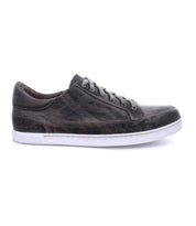 A men's brown leather sneaker with white soles from the brand Bed Stu, called Wizard.