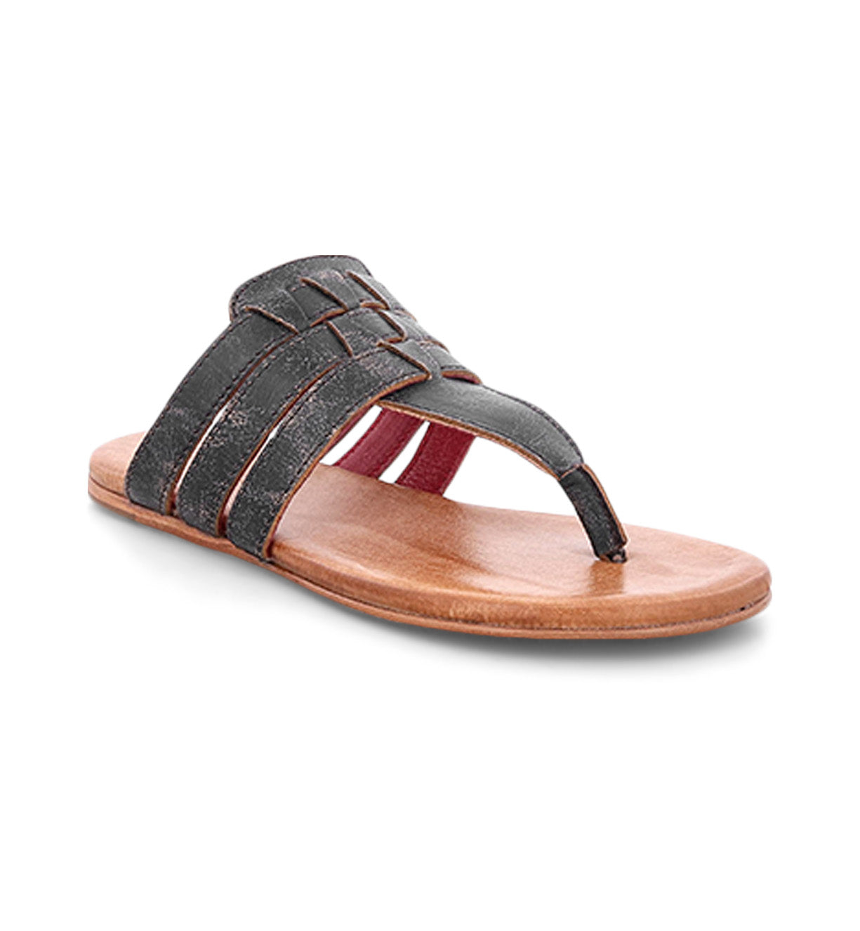 A Yoli women's black leather sandal with straps by Bed Stu.