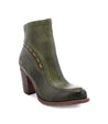 A women's green leather ankle boot named Yuno by Bed Stu.
