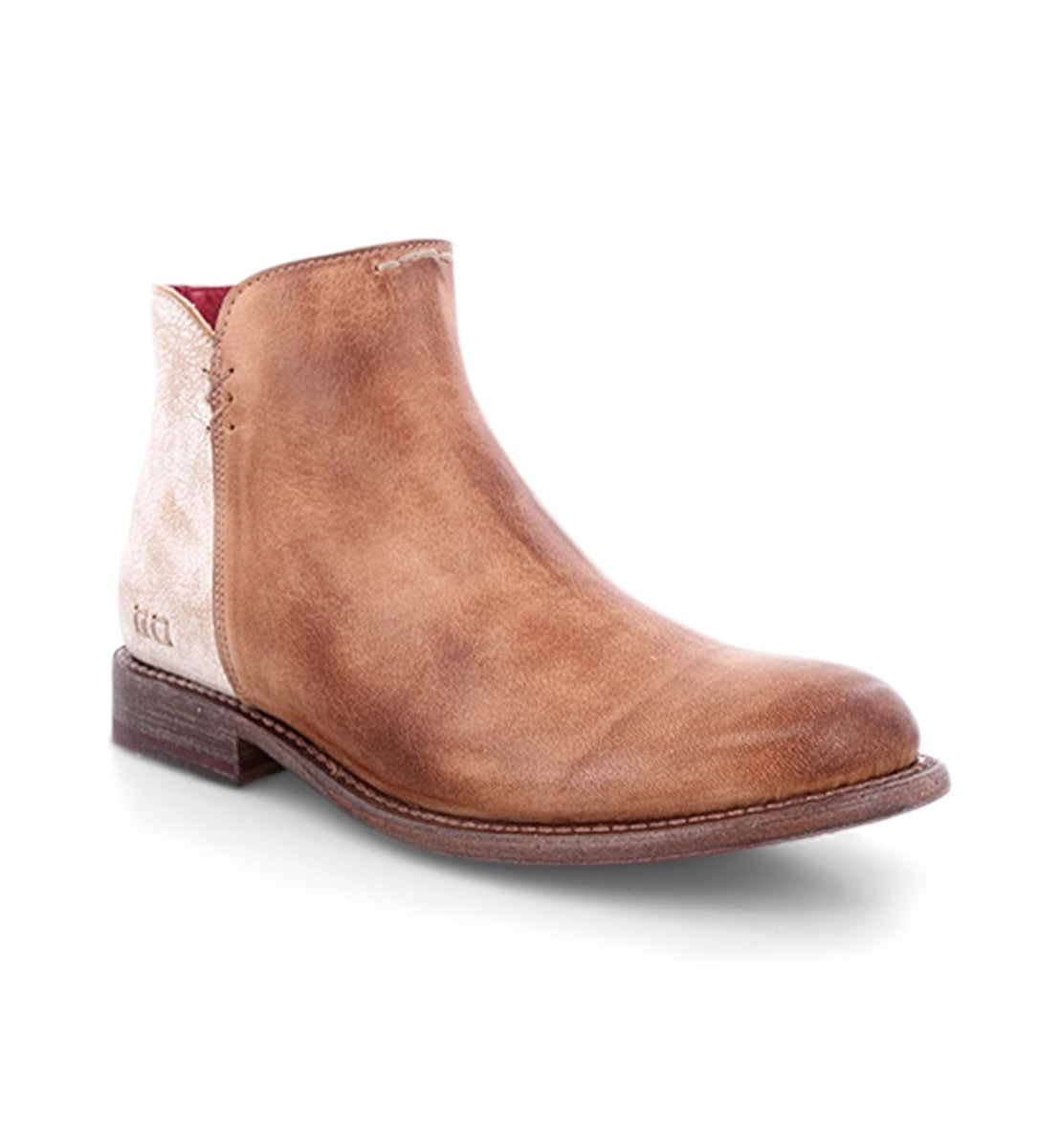 Bed Stu's Yurisa women's chelsea boots in tan and white.