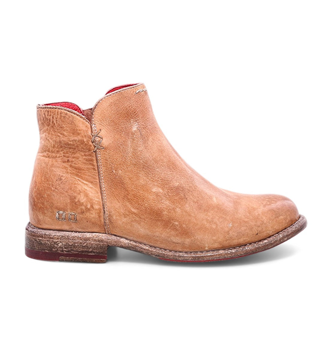 A women's Yurisa tan leather ankle boot by Bed Stu.