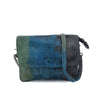 A Ziggy bag by Bed Stu, made of blue and black leather, with a shoulder strap.