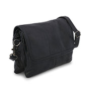 A black Ziggy messenger bag by Bed Stu on a white background.