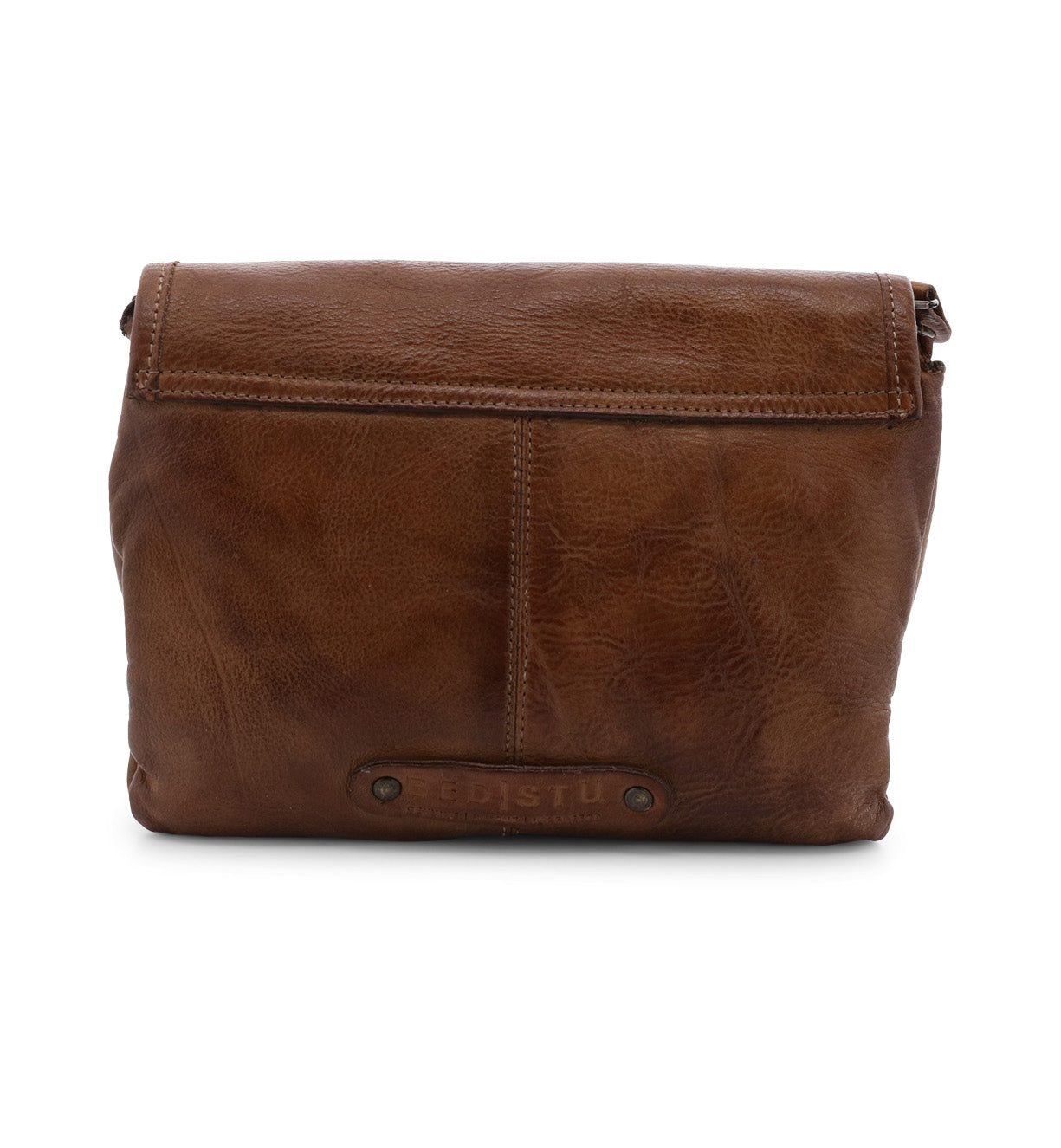 A brown leather Bed Stu Ziggy cross body bag.