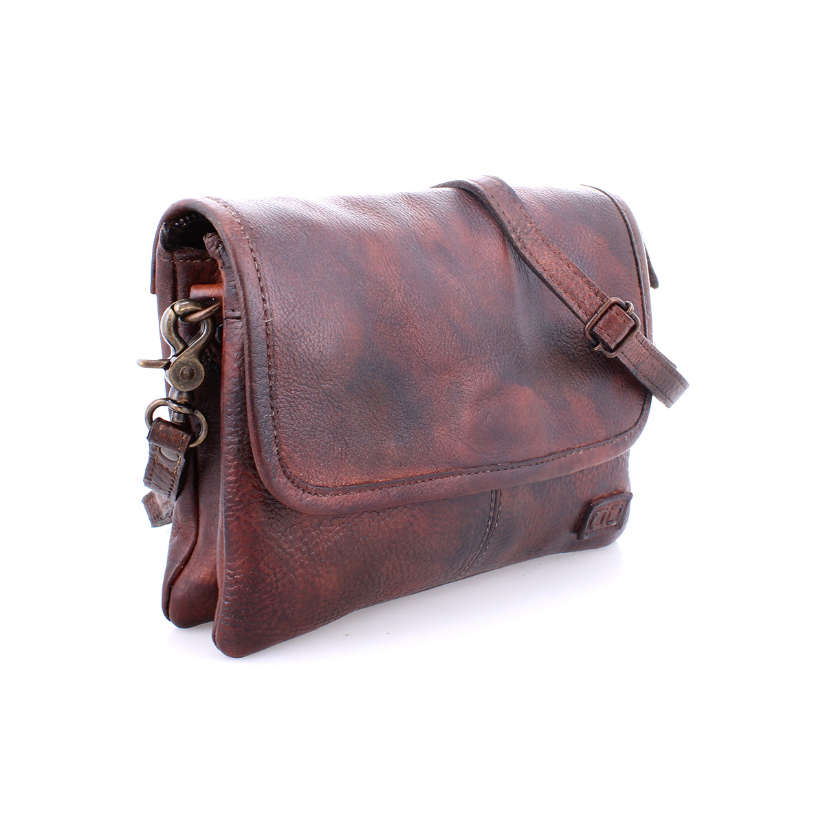 A brown leather Ziggy cross body bag by Bed Stu.